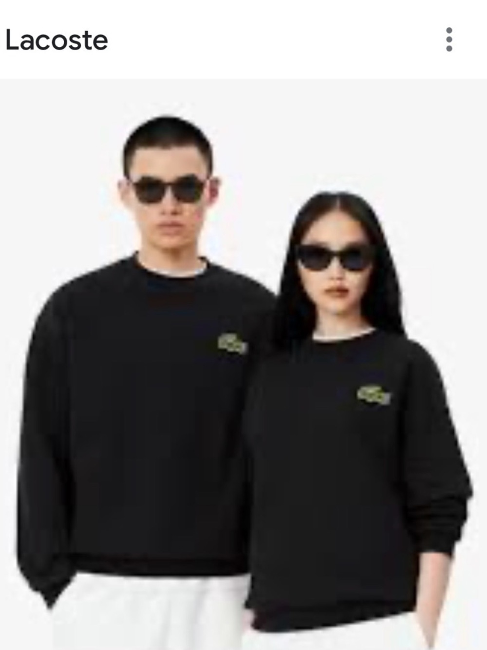 Lacoste Black Crewneck Sweatshirt with Green Logo